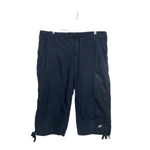 Nike Capri Cropped Cargo Pants Womens Black Drawstring Activewear‎ Large